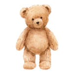 Classic warm brown teddy bear standing icon